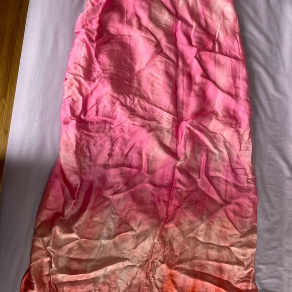 Zara draped tie dye pink midi skirt size M - Picture 9 of 10